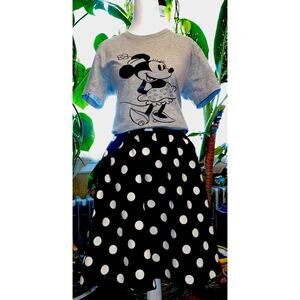 Disney Minnie Mouse T-shirt With Polka Dot Skirt And Disney Necklace Fresh Fun !